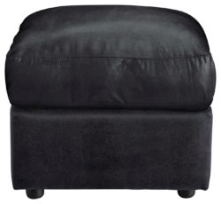 HOME - New Alfie - Leather Effect Footstool - Black